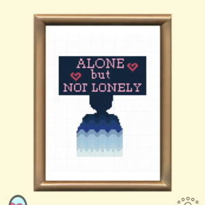 Alone But Not Lonely Cross Stitch Pattern PDF