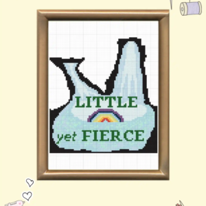 Little Yet Fierce Waterfall silh Cross Stitch Pattern PDF